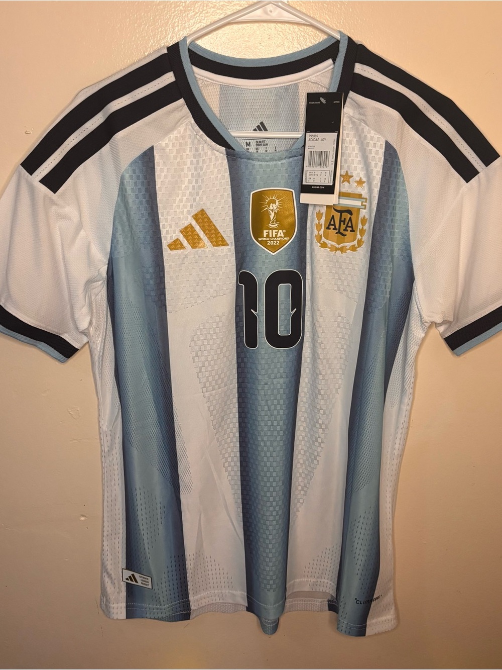 adidas Argentina Home Soccer Jersey - White & Light Blue